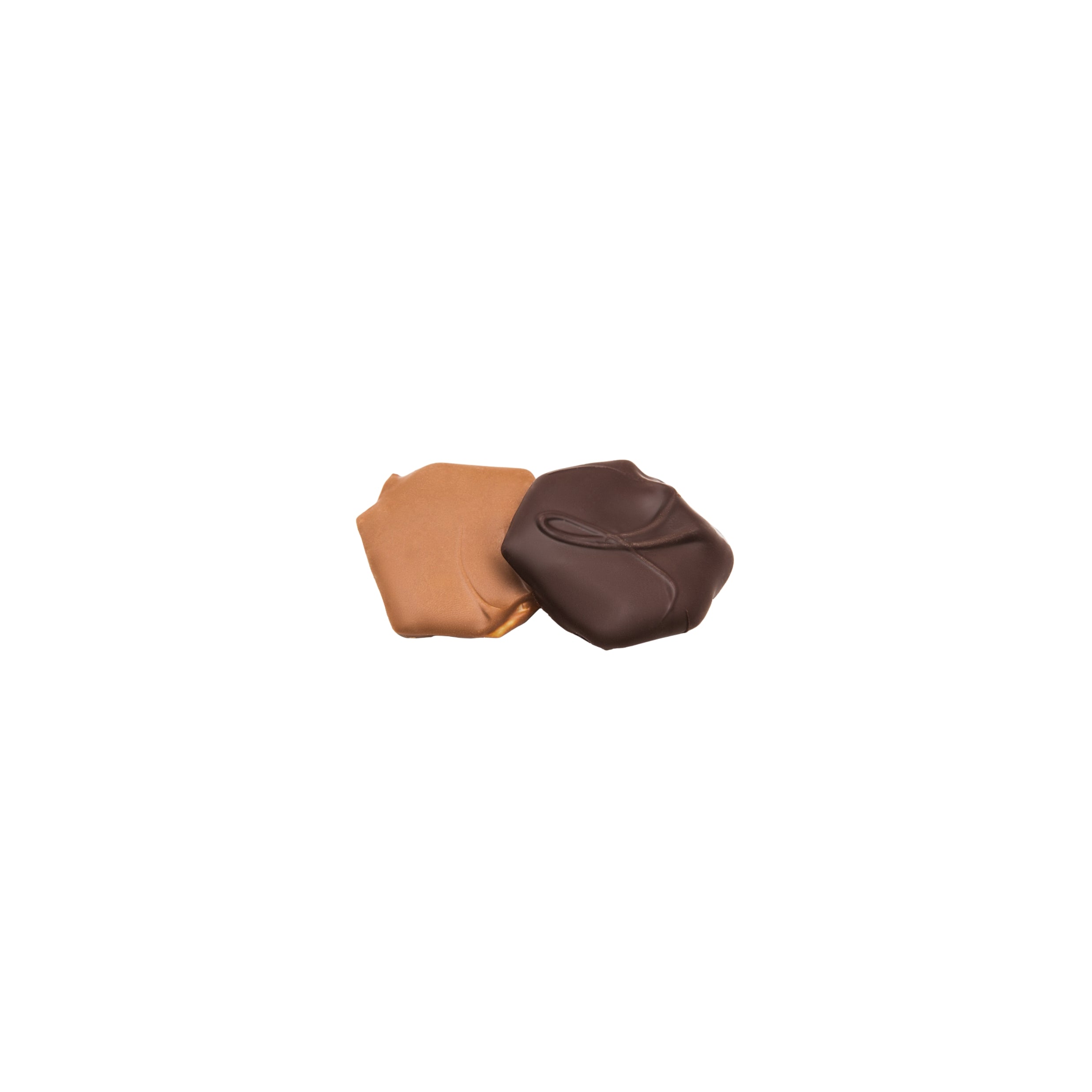 2 pieces of matzoh covered in chocolate on a white background