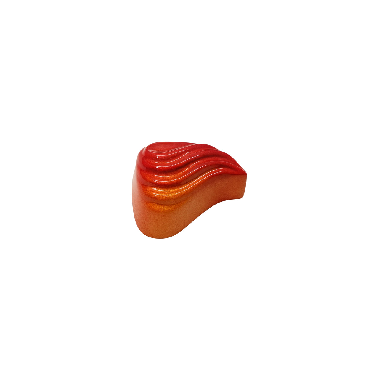 Red and orange wavy object on a white background