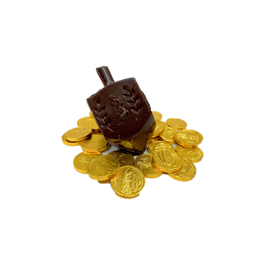 Chocolate Dreidel (3D) with gelt