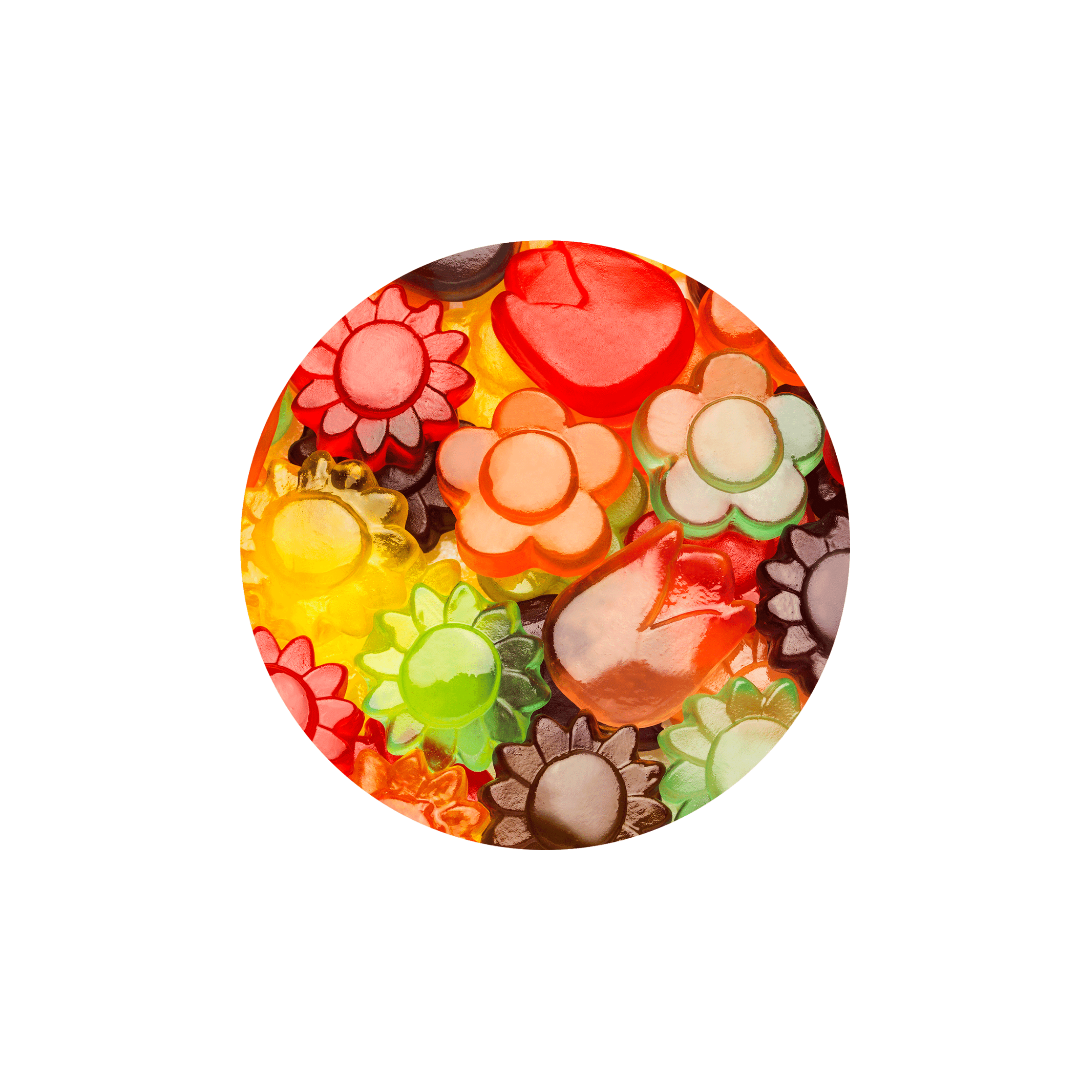 colorful flower shaped candies