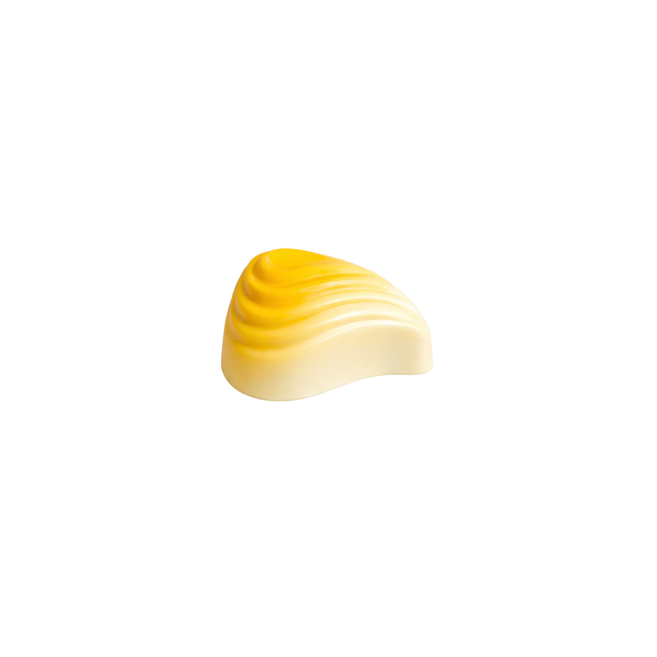 Yellow and white confectionery on a white background