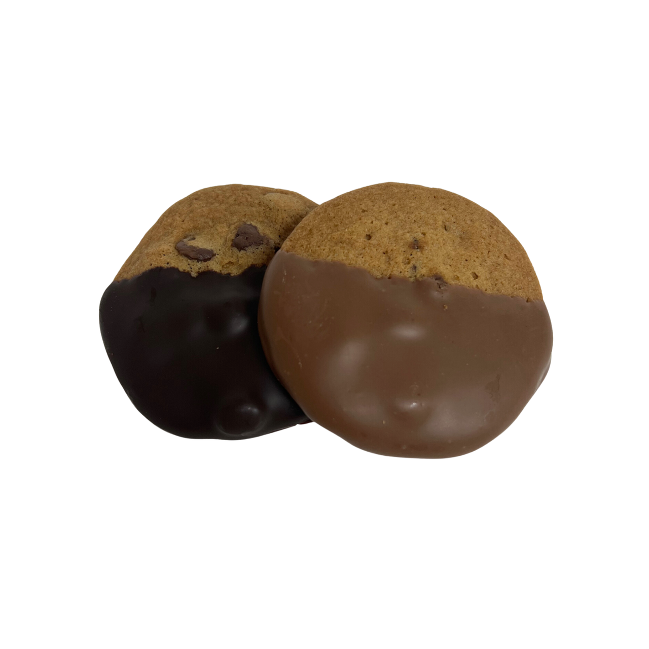 Chocolate Chip Cookies half dipped in chocolate