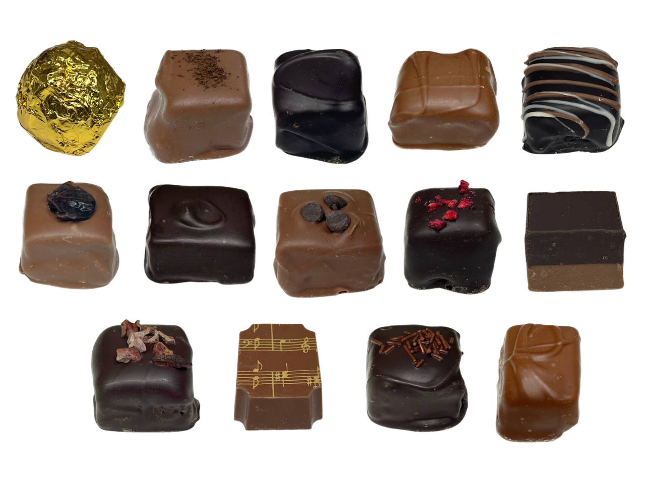 squares of chocolate covered truffles
