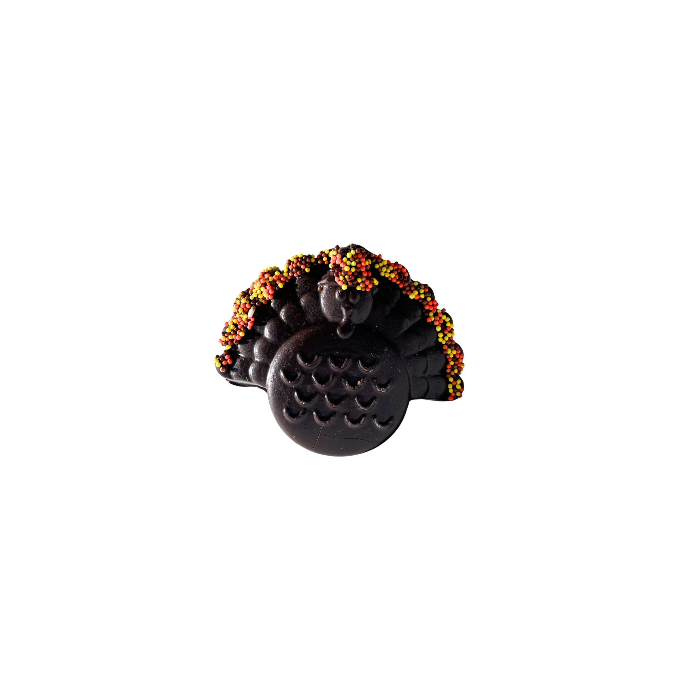 chocolate with autumn leaves on a white background