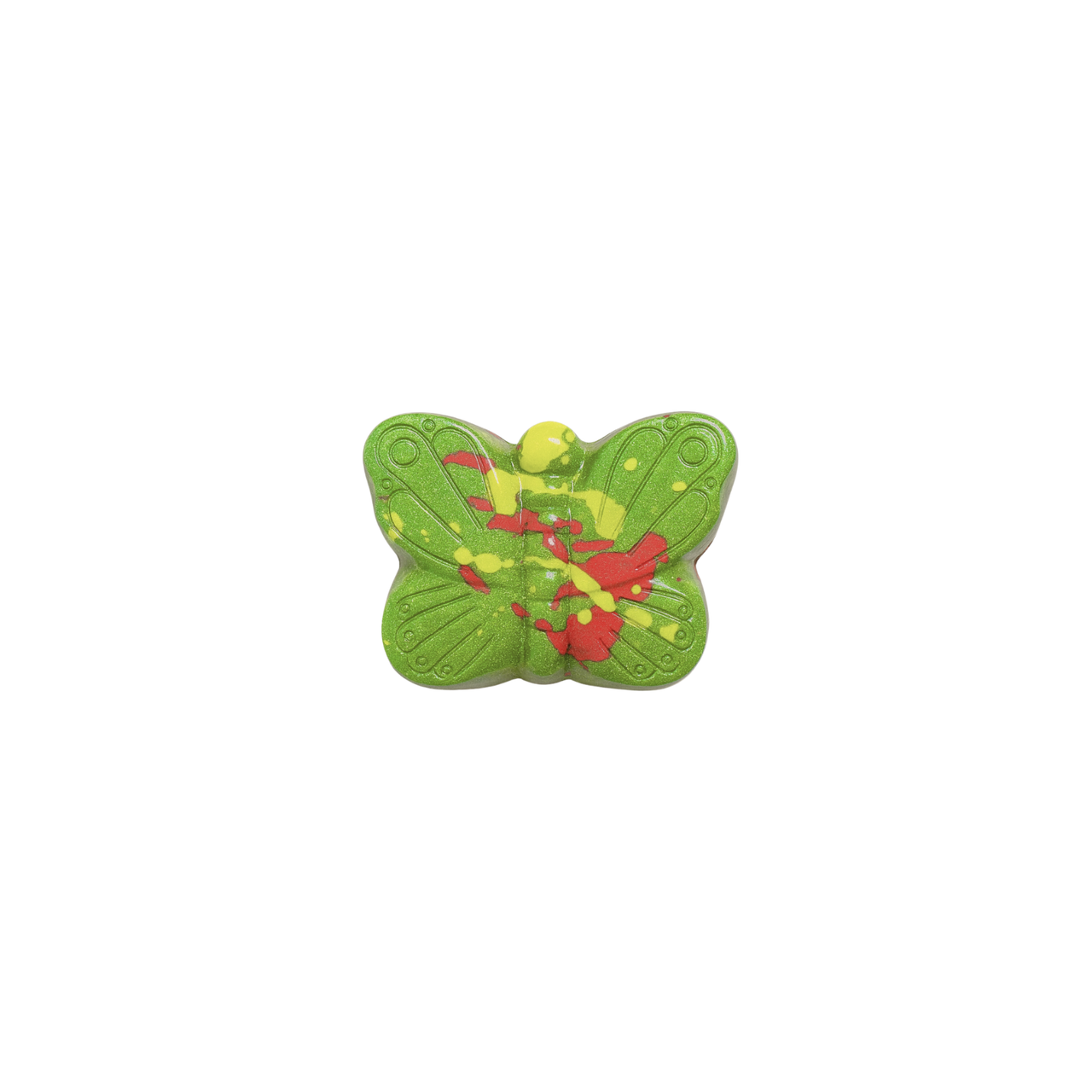 Green butterfly on a white background